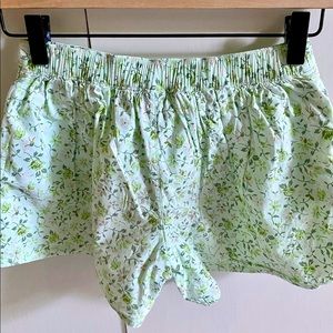 Gap girl’s mint & sage green cotton floral shorts